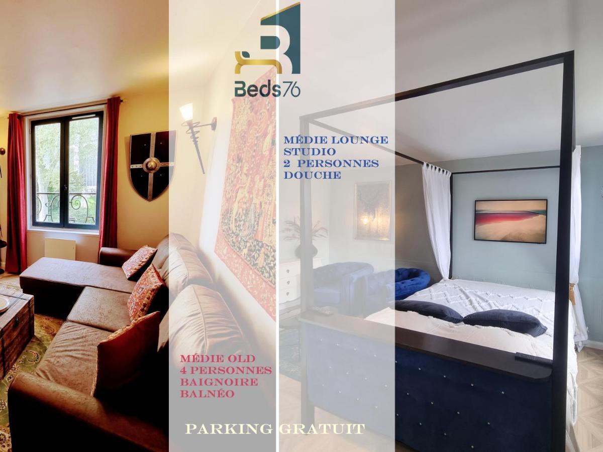 2 Appt Medielounge Ou Medieold, Parking Vue Magnifique Par Beds76 Rouen Eksteriør billede